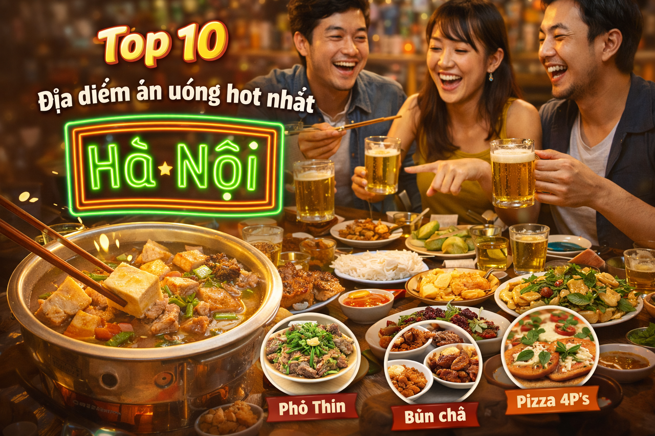 Top 10 địa điểm ăn uống hot nhất Hà Nội