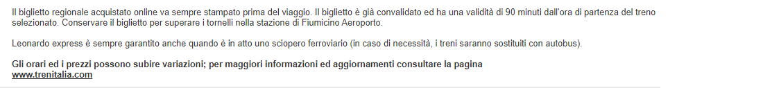 Validez de los billetes para el Leonardo express - Leonardo Express (aeropuerto Fiumicino/Roma Termini) - Foro Italia