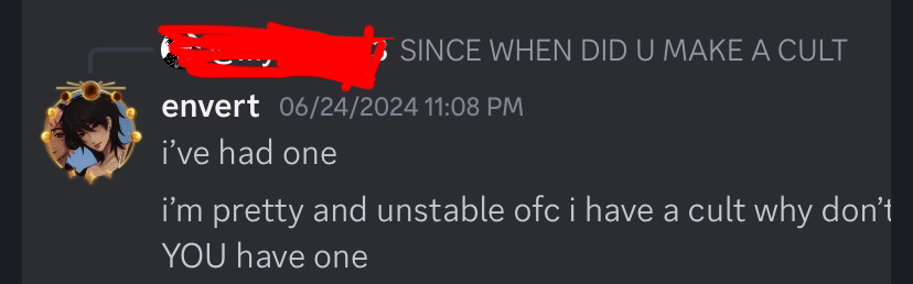 saying he has a cult