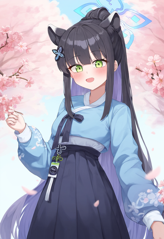 depth of field, 1girl, shun (blue archive), alternate costume, {{{{skyblue hanbo s-2698058434