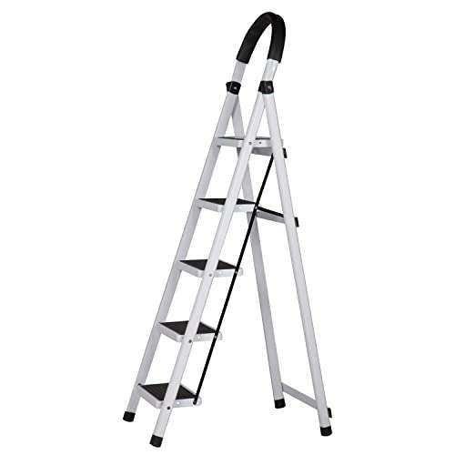 Amazon: Escalera Plegable – Escalera de Tijera – 5 Escalones Kingshouse 
