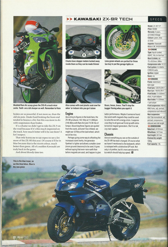 2002 Kawasaki ZX-9R F1 49-state Using (CA) Oxygenated 2002 Kawasaki ZX-9R F1 49-state Using (CA) Oxygenated