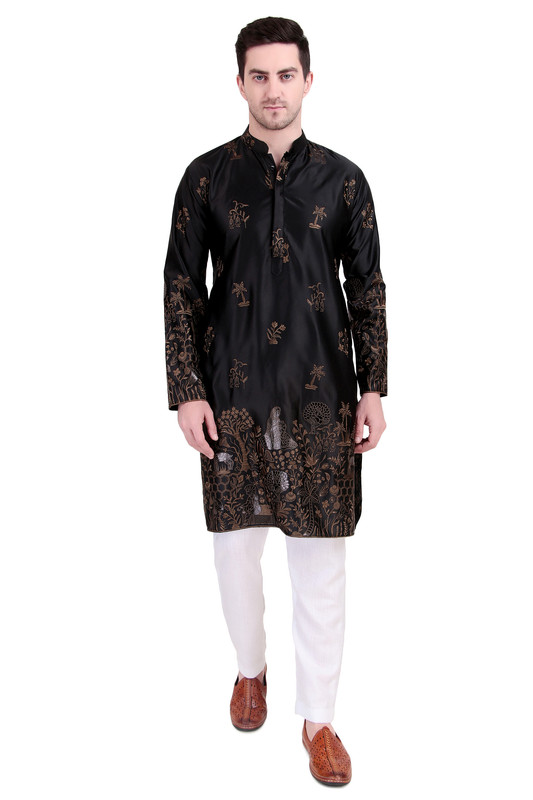 Floral Embroidered Straight Kurta With Pyjama Set Designer Traditional Wedding
