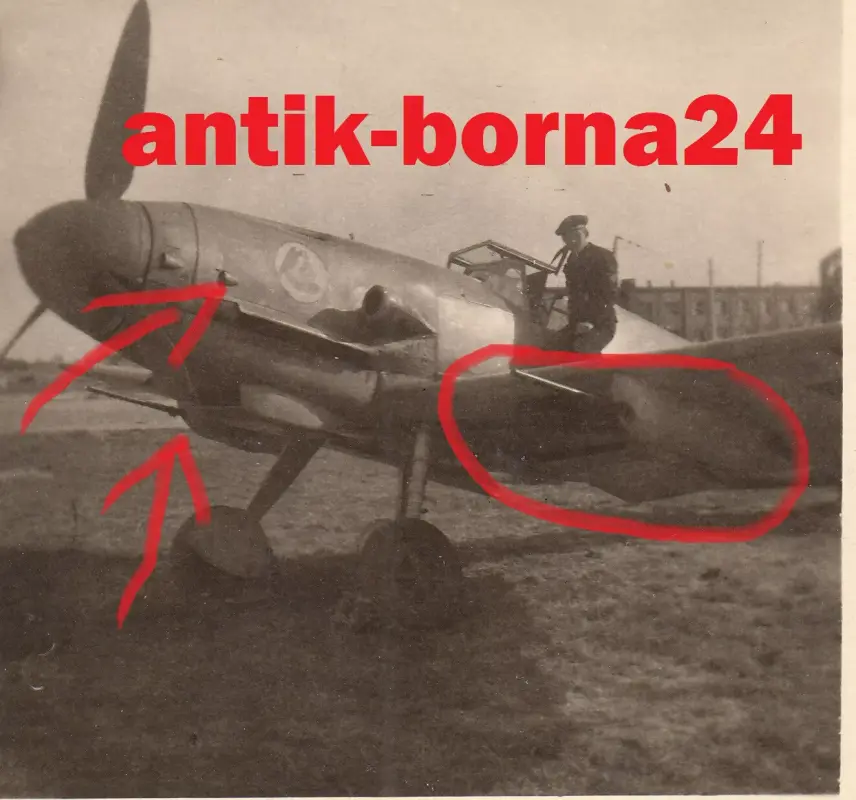 Foto Soldat Flugzeug Plane ME-109 2cm Gondelbewaffnung Ergänzungsstaffel 45 #205