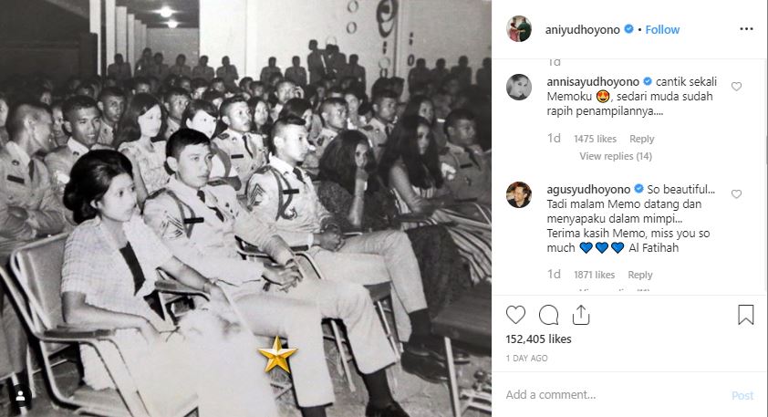 Tangkapan layar unggahan SBY dalam akun Instagram @aniyudhoyono.