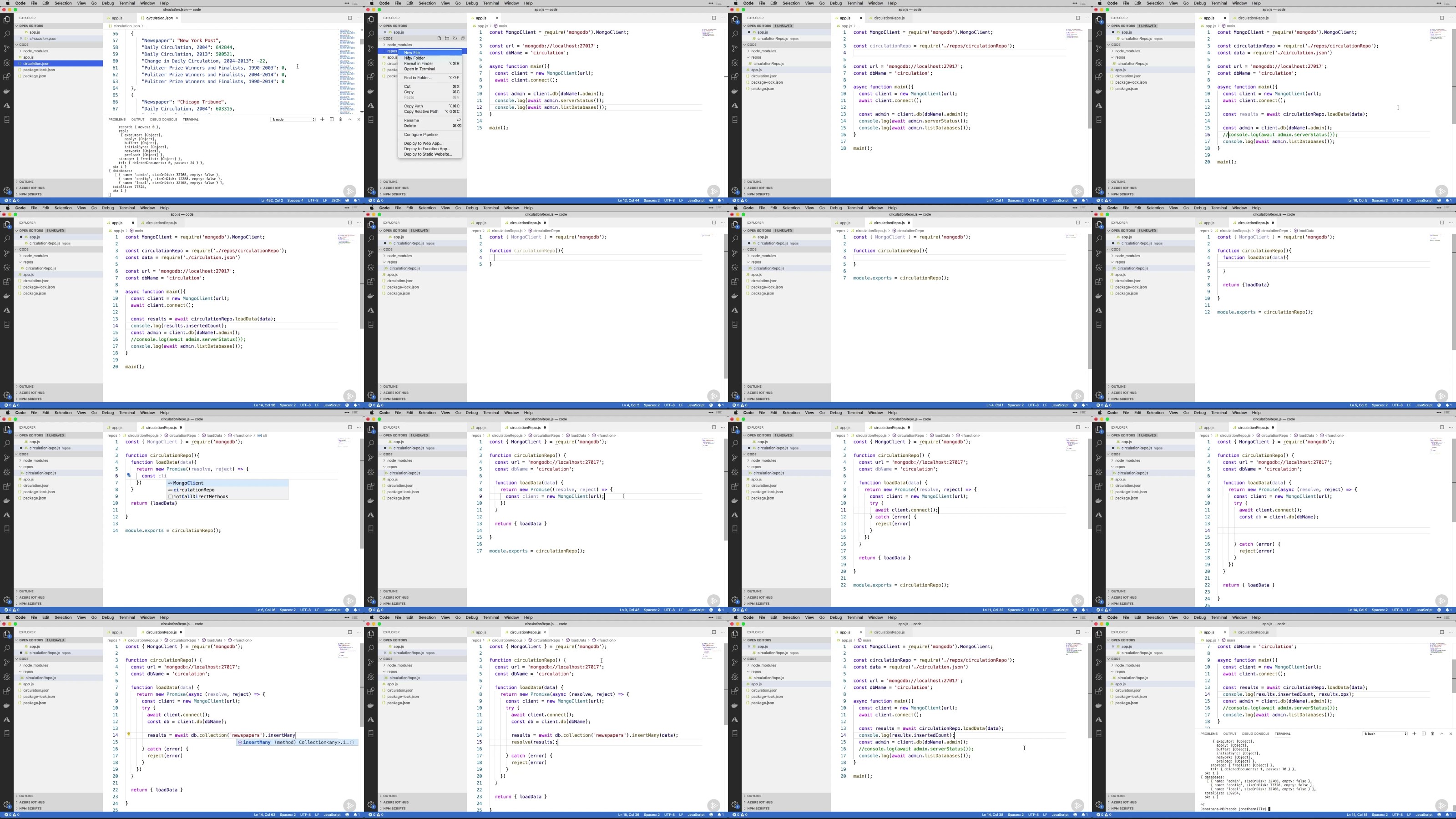 yxusj 05 Loading Data - Using MongoDB with Node js