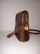 Bottom base view vintage Brahmin leather patina
