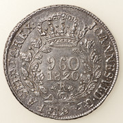 960 reis Juan VI. Brasil. 1820. Acuñados sobre 8 reales Fernando VII. Lima. 1819. PAS5626