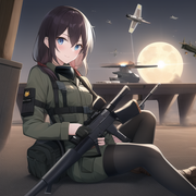 Best quality, masterpiece, small breasts, sunglasses, {{{flak jacket}}}, pilot,  s-2773000754