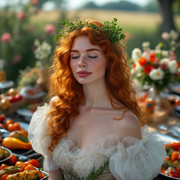 Garden wedding wom dreaming Redhair 0 02