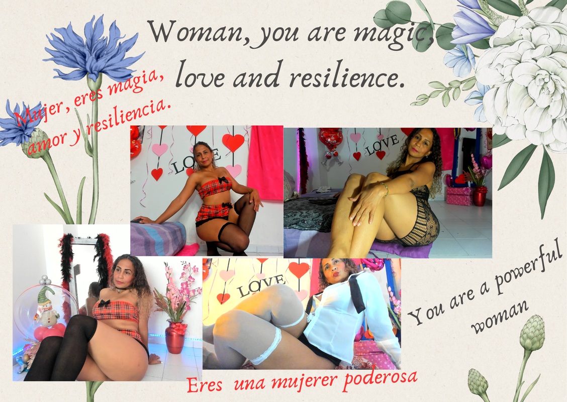 Tarjeta feliz día de la mujer ilustrada de flores beige verde y celeste (1)