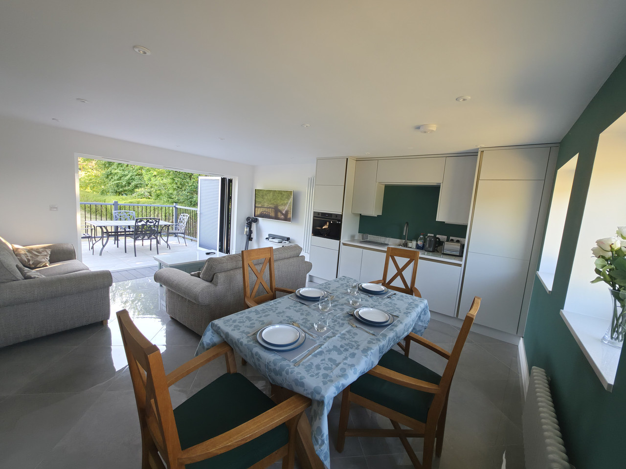 Open-plan living and dining