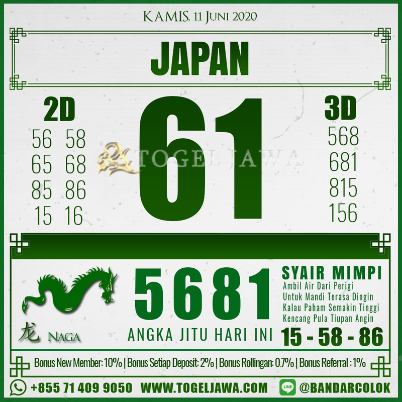 Prediksi Japan Tanggal 2020-06-11