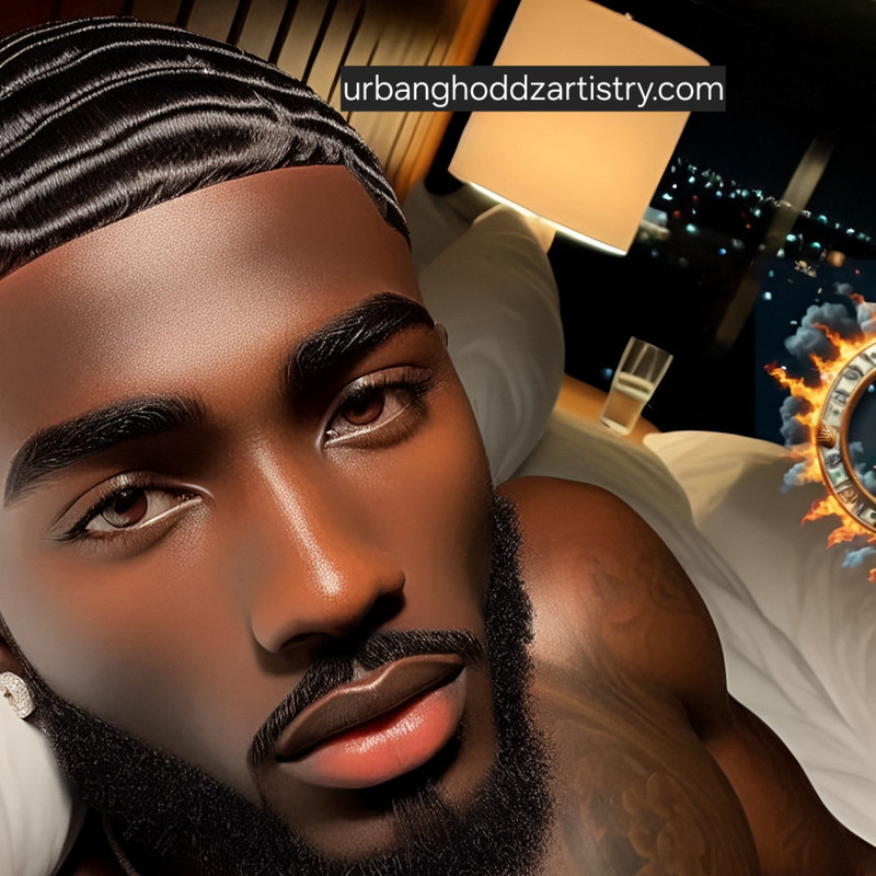 Dark skinned Black male portrait with waves hairstyle