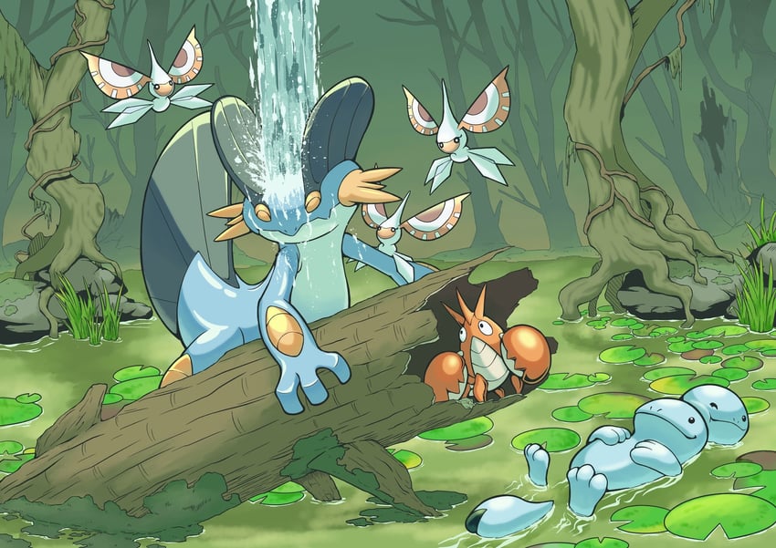 quagsire-swampert-masquerain-and-corphis