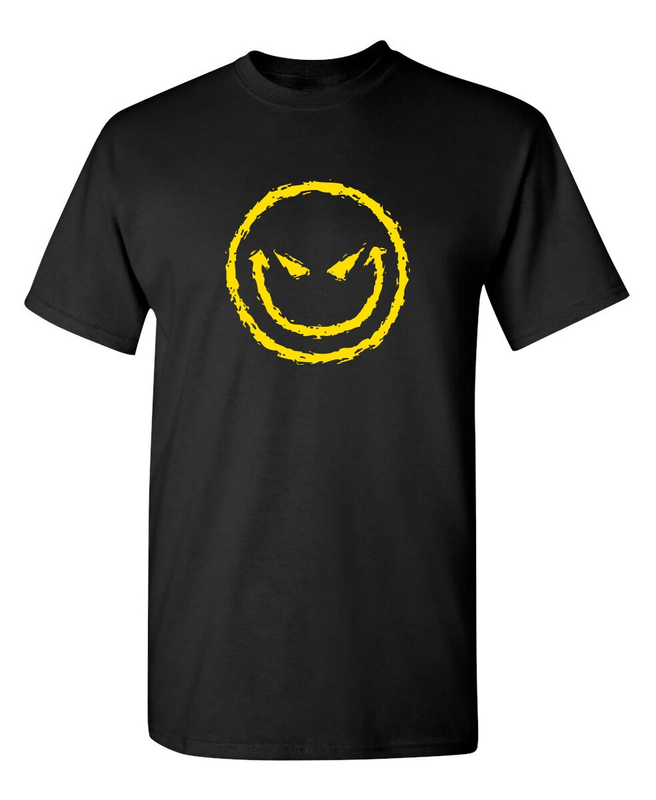 Evil Smile Face Sarcastic Humor Graphic Novelty Funny T Shirt Unisex Graphic product image view 3