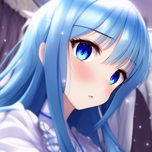 00363-2162471469-DATE_ A_LIVE, exquisite anime  palace_bedroom, Full_body, blue_hair, blue_eye, long