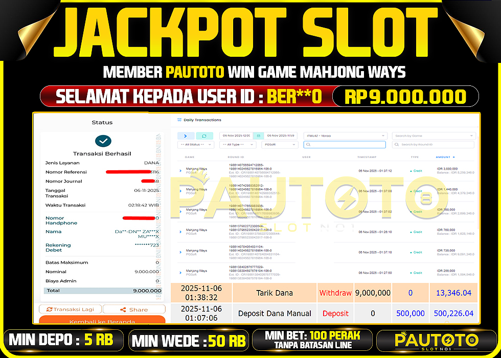 BUKTI JACKPOT LUNAS PAUTOTO