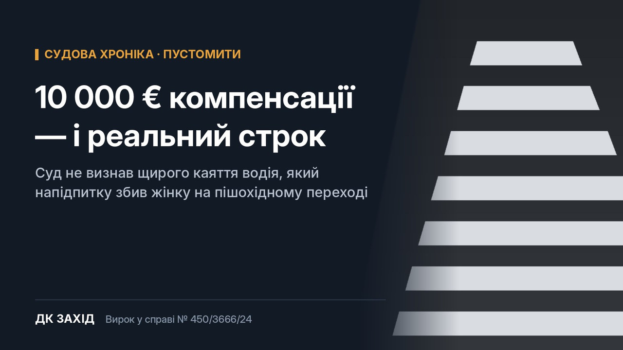 Відшкодував 10 тисяч євро, але отримав реальний строк: чому суд у Пустомитах не повірив у каяття п'яного водія