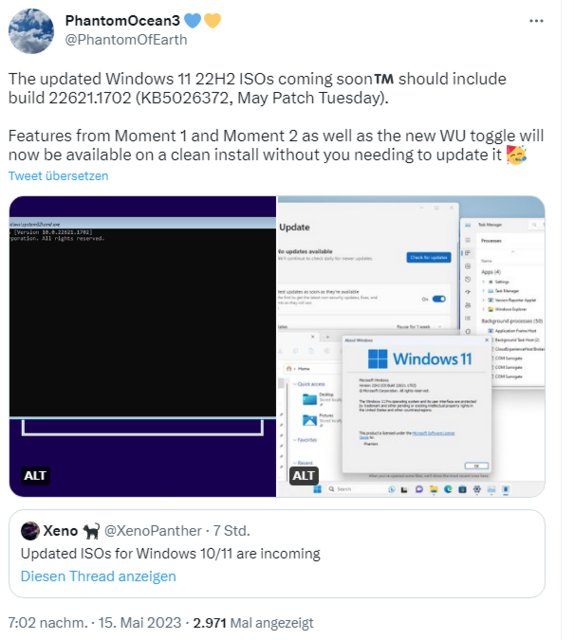 Windows 11 22H2 ISO May 2023 refresh