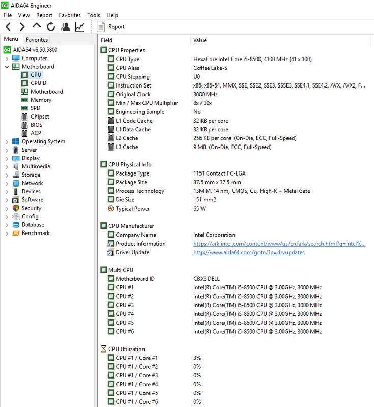 Pc dell opti plex 3060 sff aida64 cpu postimages