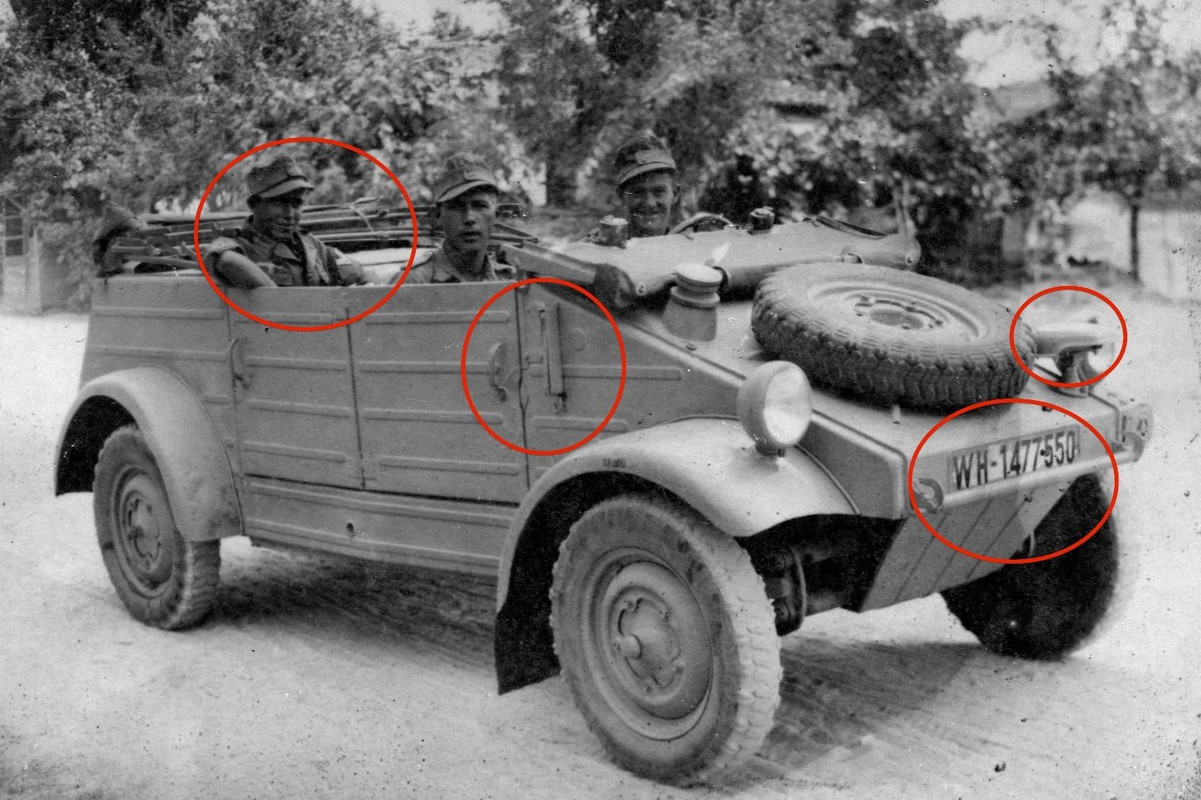 Orig. Foto VW 82 Kübelwagen auf der Fahrt Italien 1943 WH-147755