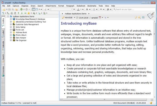myBase Desktop 7.3