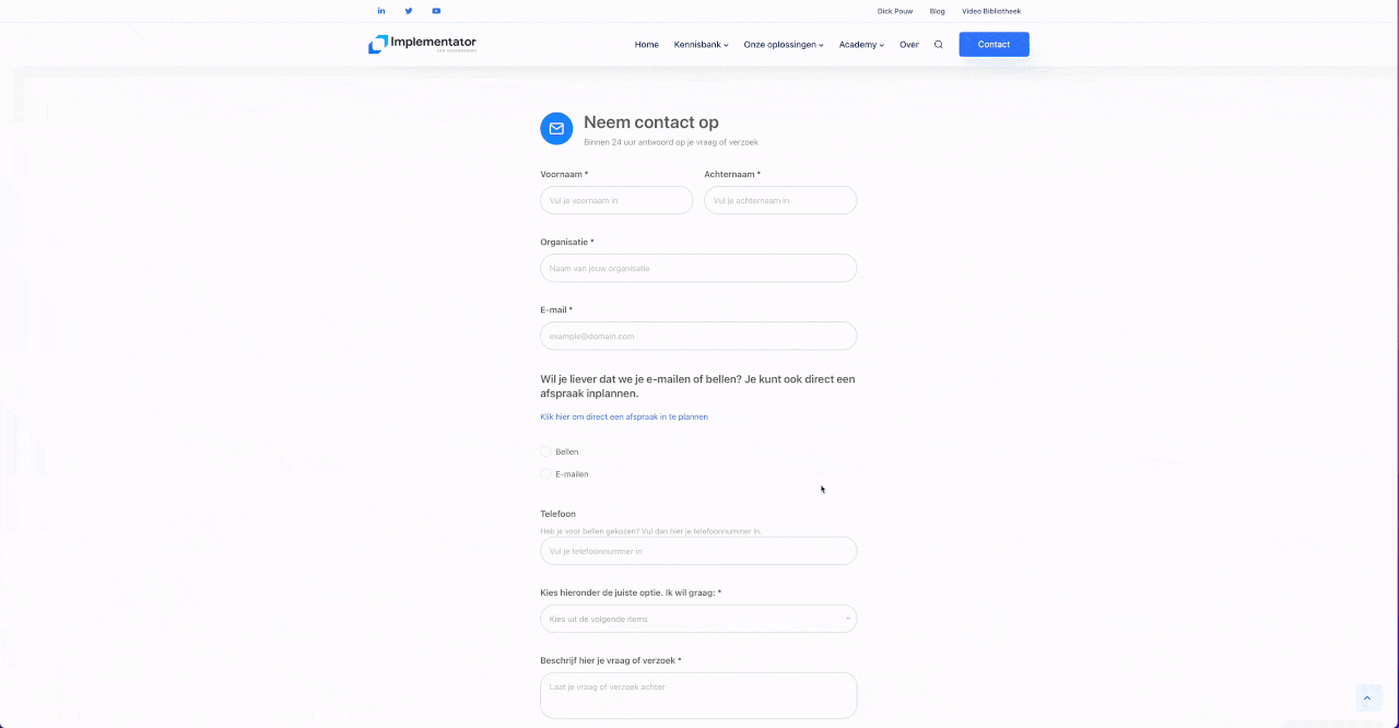 Calendly voorbeeld voor CRM