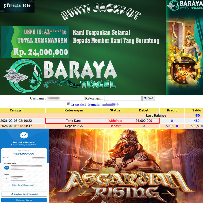 Rp. 24.000.000.- WD LUNAS DI BARAYATOGEL