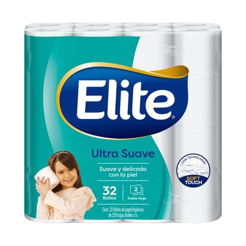 Amazon: Elite Ultra Suave Papel Higiénico Doble Hoja 32 Rollos 
