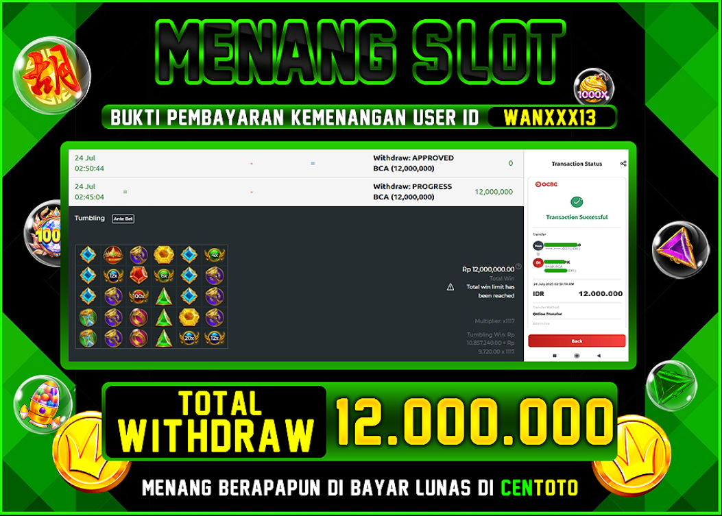 BUKTI JACKPOT LUNAS CENTOTO