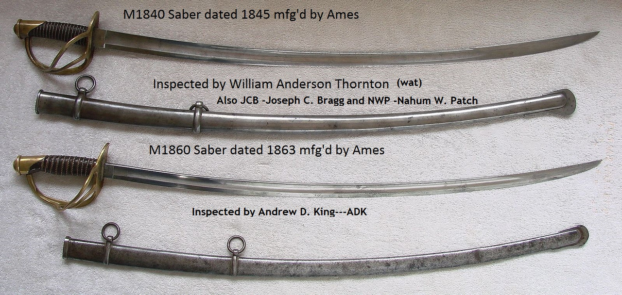 M1840 (top) and M1860 Ames cavalry sabers