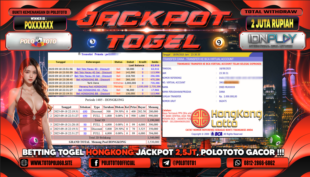 POLOTOTO JACKPOT TOGEL HONGKONG LOTTO Rp.2.000.000,-