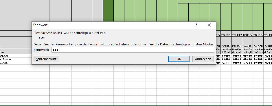 Open with password or read only