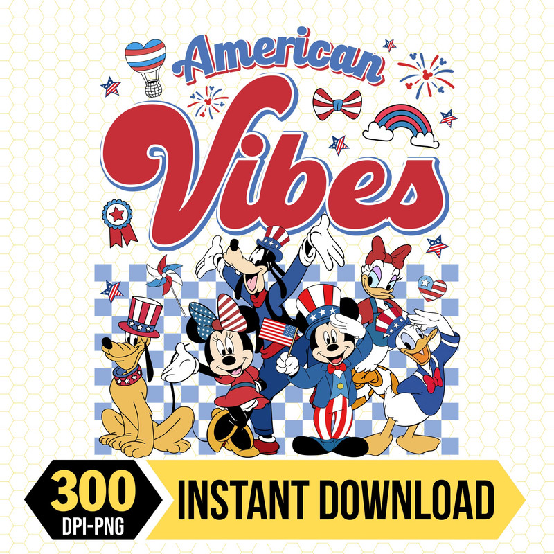 240514308 GM Tshirt Mickey and Friends Disney America Vibes Happy 4th of July grid