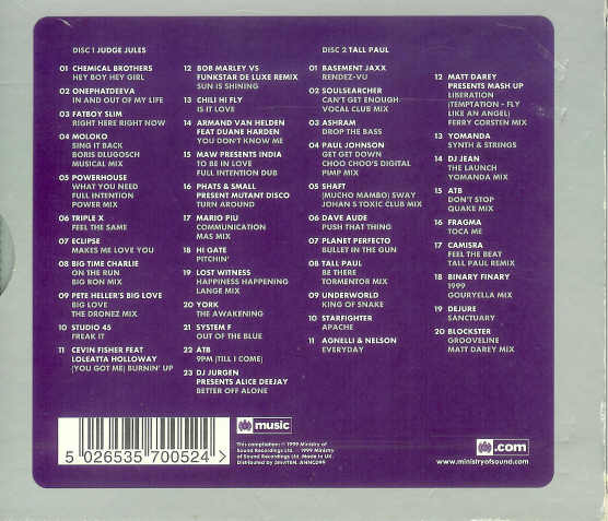 01/04/2023 - Judge Jules & Tall Paul – The Annual - Millennium Edition (2 x CD, Compilation, Mixed)(Ministry Of Sound – ANNCD99)   1999 R-1306801-1274472504