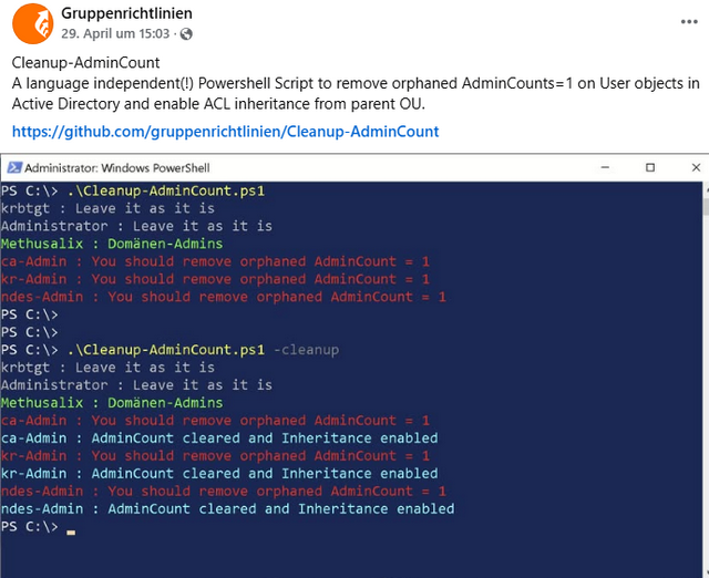 PowerShell Cleanup-AdminCount-Script
