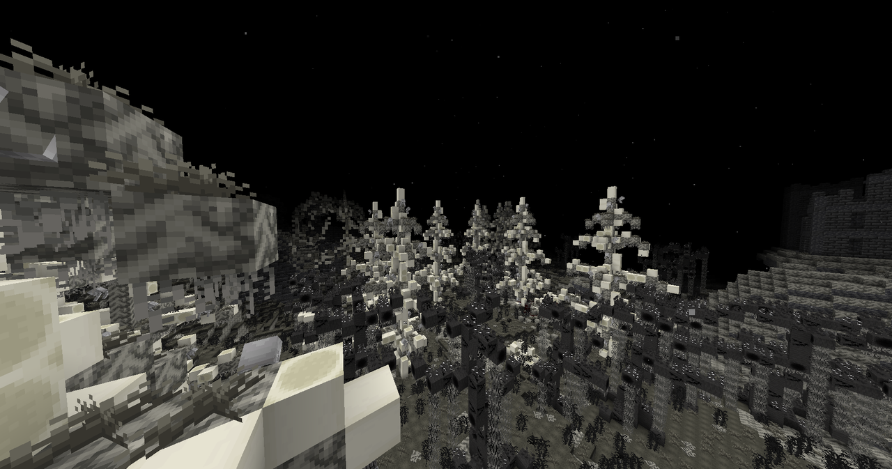 A forest with ''trees'' make out of bones and corpses and infested trees