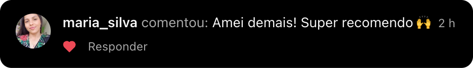 Depoimento de cliente Instagram Comentários 2
