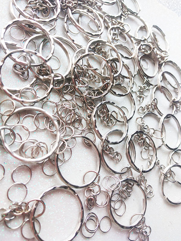 Set 50 Argollas Metálicas de 2cm martilladas Para Llavero