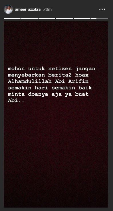 Putra Ustad Arifin Ilham memberikan pesan kepada netizen terkait hoax yang beredar.