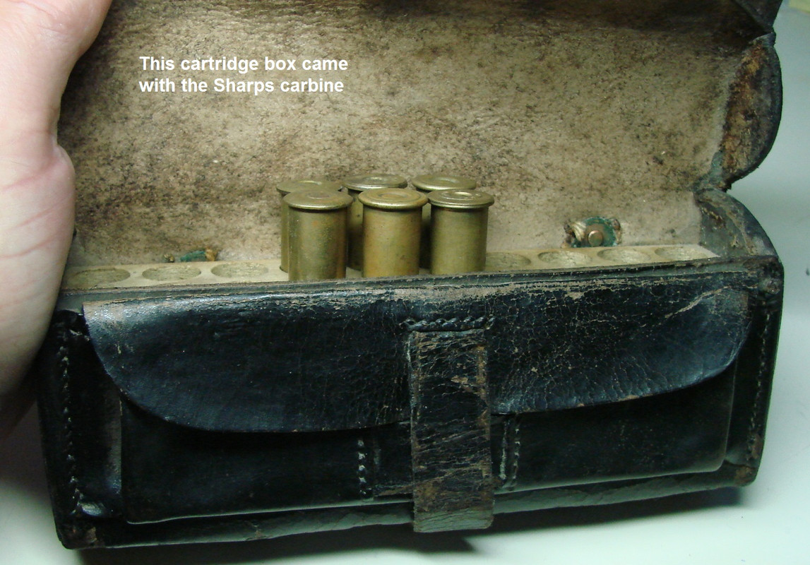 CW carbine cartridge box with .50-70 post war cartridges