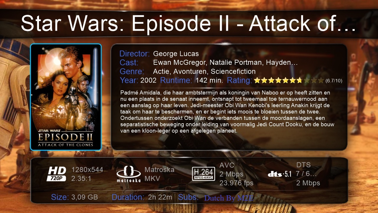 Star Wars II Attack of the Clones (2002) 720p DTS