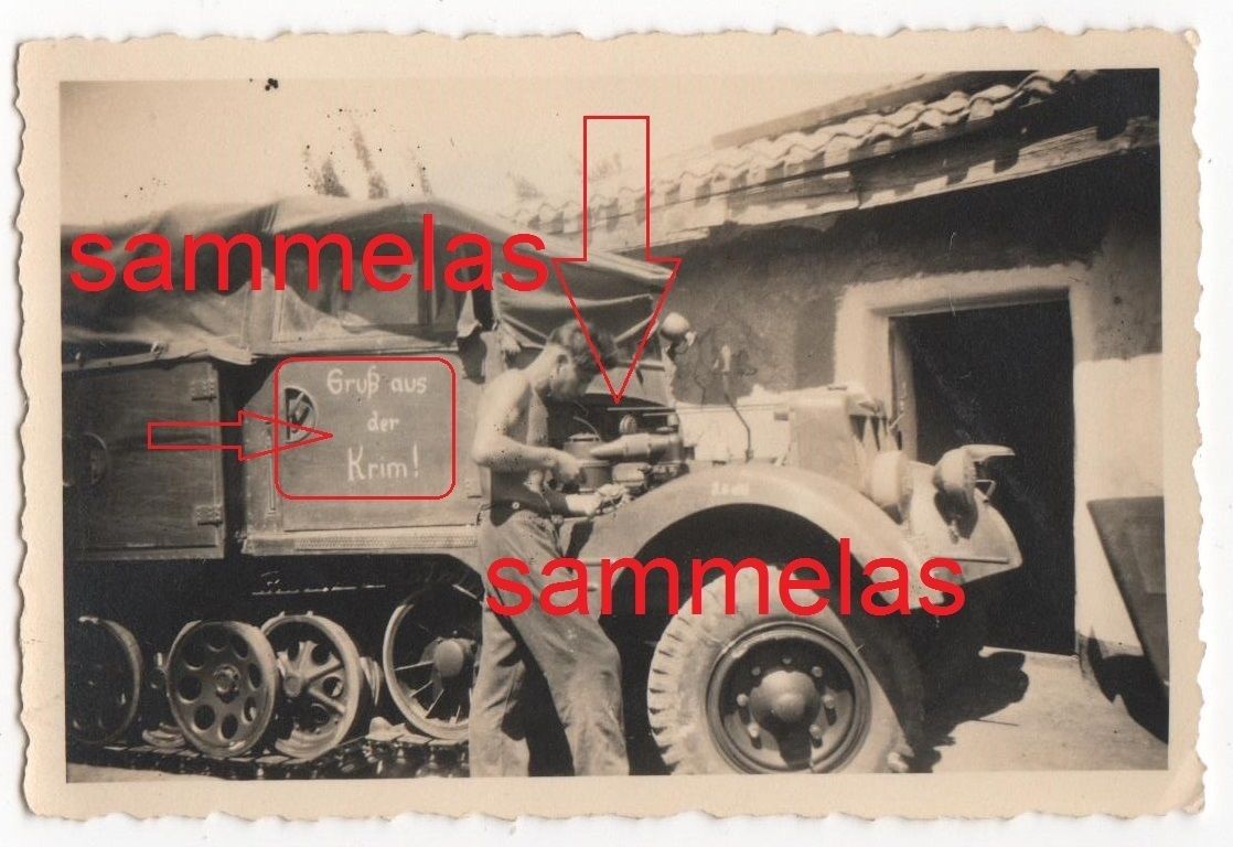 Foto KRIM SdKfz Halbkette  Gruß aus der Krim  Re