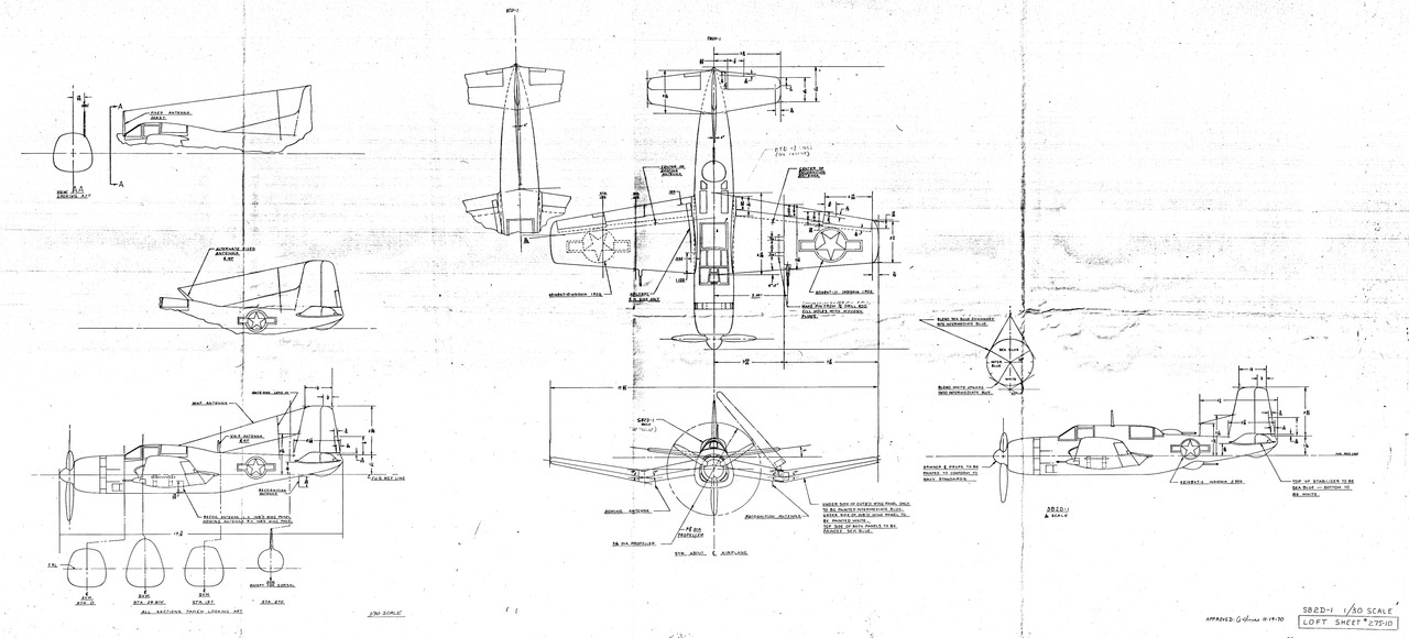 Douglas SB2D-1a Loft Sheet RDowney