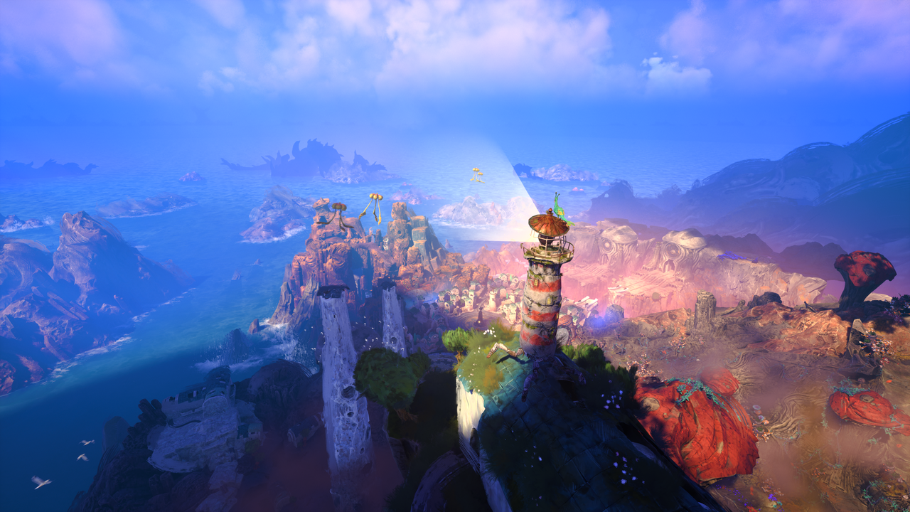 The Keeper and Twig overlook a beautiful vista.