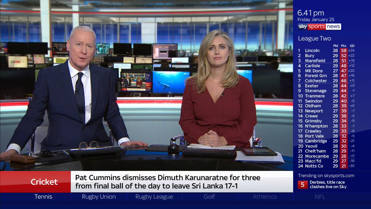 25 January - 18.00.00 - Sky Sports News At 6. A comprehensive ro