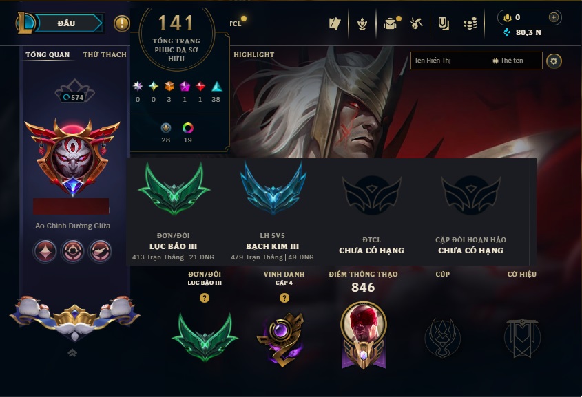 Acc LMHT # - Khung Lục Bảo