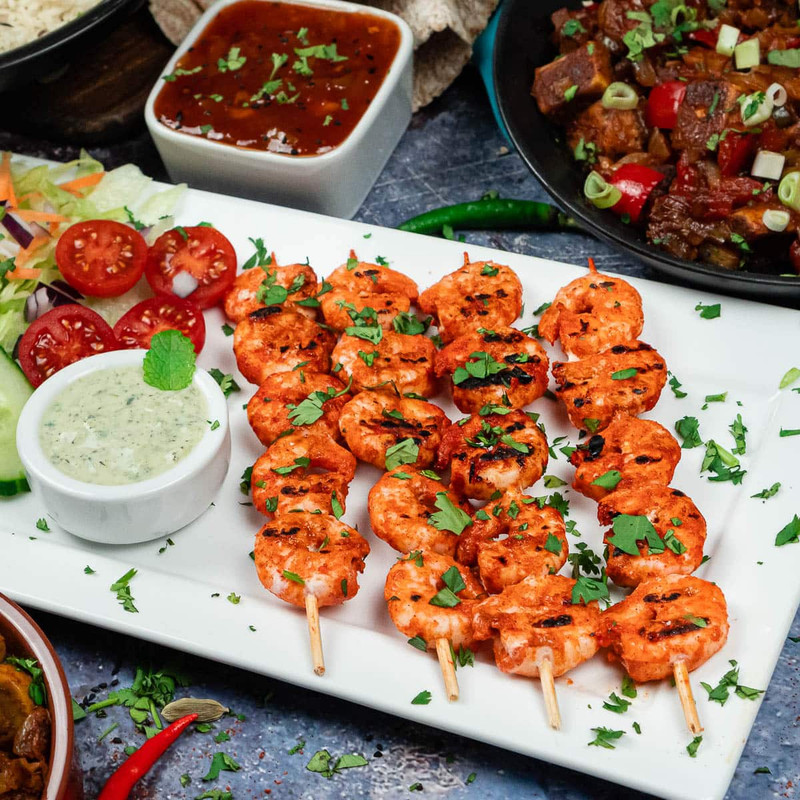 Tandoori king prawns