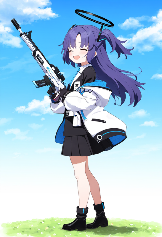 1 girl, healthyman, yuuka (blue archive), aged down, little child, happy, smile, s-4149988064